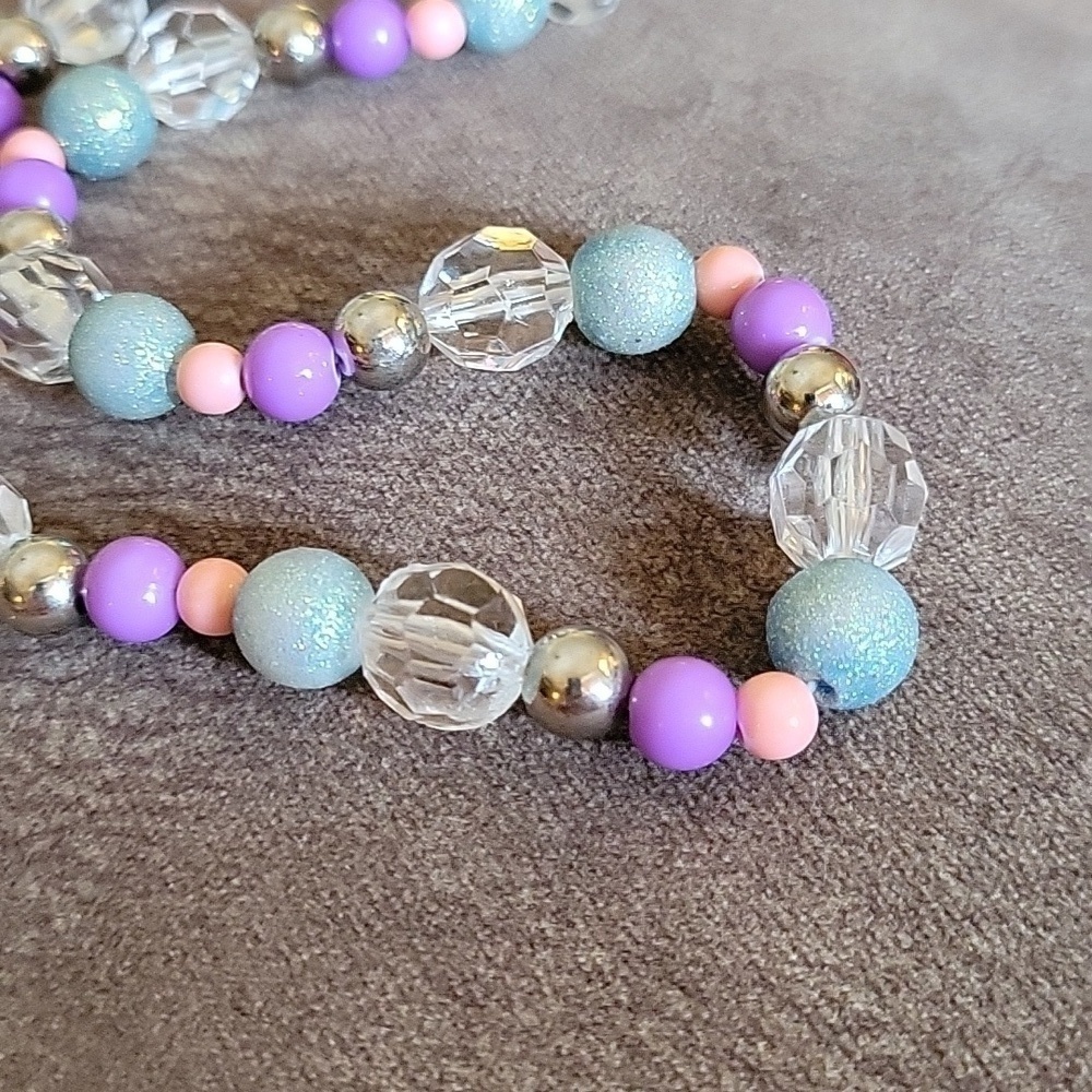 5/$25 Handmade Pastel Beaded Kidcore Stretch Necklace - Picture 3 of 6
